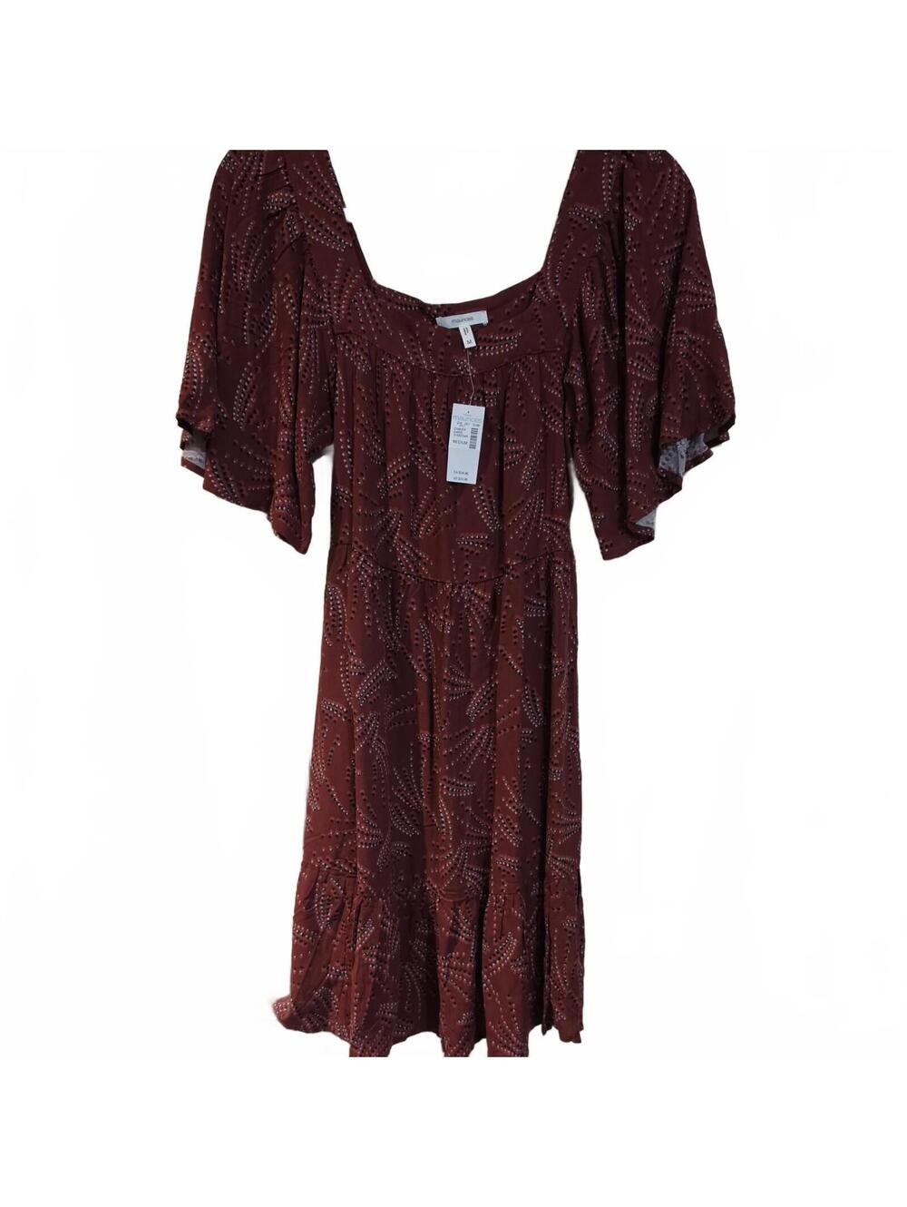 Maurices Women's Dress Size M Flutter Sleeves, tie back New with Tags